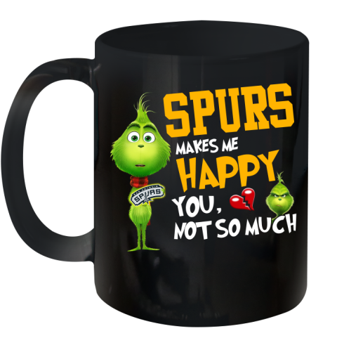 NBA San Antonio Spurs Makes Me Happy You Not So Much Grinch Basketball Sports Ceramic Mug 11oz