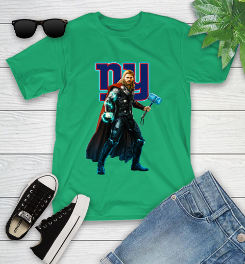 NFL Thor Avengers Endgame Football New York Giants Youth T-Shirt 6
