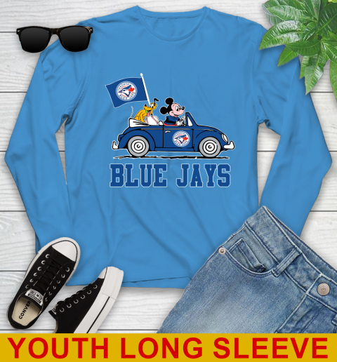MLB Baseball Toronto Blue Jays Pluto Mickey Driving Disney Shirt Youth Long Sleeve 8