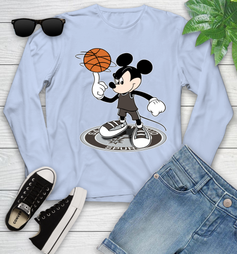 NBA Basketball San Antonio Spurs Cheerful Mickey Disney Shirt Youth Long Sleeve 9