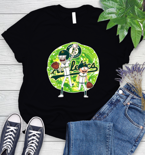 MLB Oakland Athletics Rick And Morty Baseball Sports Women's T-Shirt 2