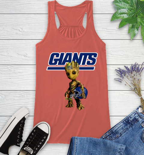 New York Giants NFL Football Groot Marvel Guardians Of The Galaxy Racerback Tank 4