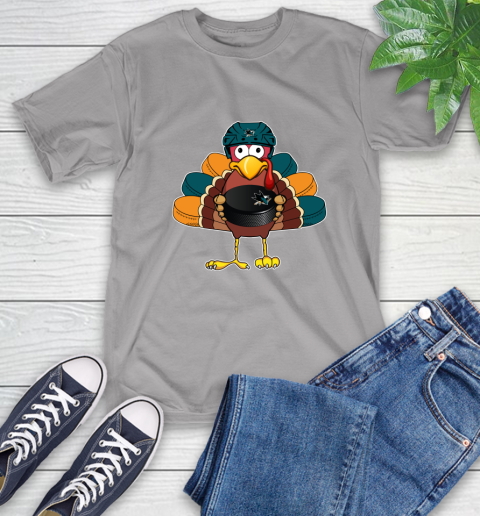 San Jose Sharks Turkey Thanksgiving Day T-Shirt 6