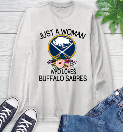 NHL Just A Woman Who Loves Buffalo Sabres Hockey Sports Long Sleeve T-Shirt