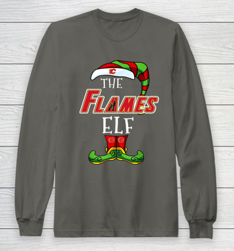 Calgary Flames Christmas ELF Funny NHL Long Sleeve T-Shirt 5