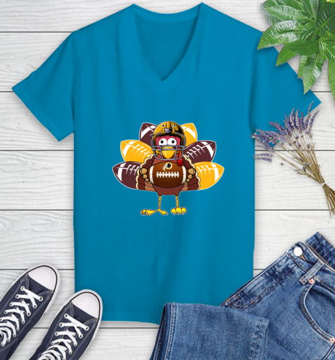 Washington Redskins Turkey Thanksgiving Day Women's V-Neck T-Shirt 7
