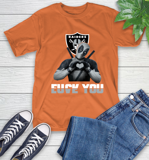 NHL Oakland Raiders Deadpool Love You Fuck You Football Sports T-Shirt 4