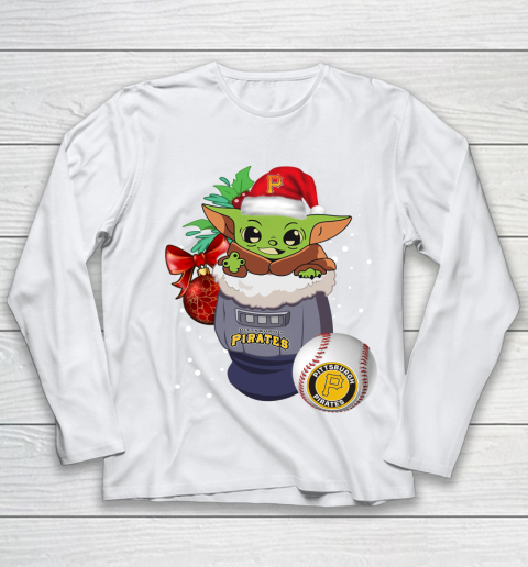 Pittsburgh Pirates Christmas Baby Yoda Star Wars Funny Happy MLB Youth Long Sleeve 2