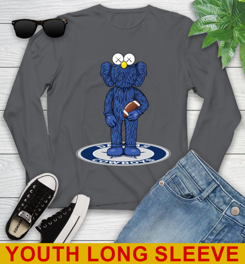 NFL Football Dallas Cowboys Kaws Bff Blue Figure Shirt Youth Long Sleeve 9