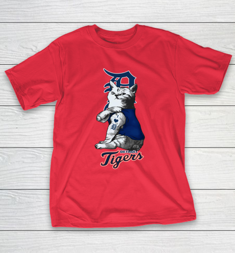 MLB Baseball My Cat Loves Detroit Tigers T-Shirt 9