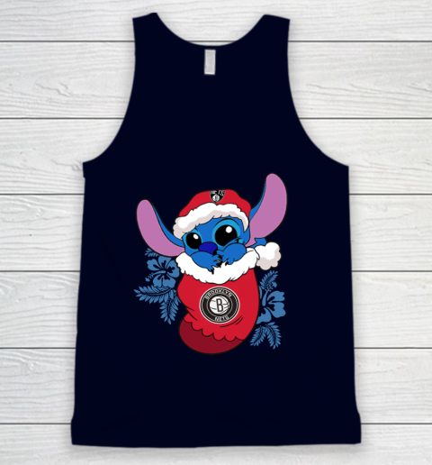 Brooklyn Nets Christmas Stitch In The Sock Funny Disney NBA Tank Top 3