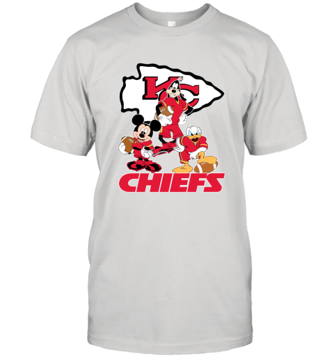 Mickey Donald Goofy The Three Kansas City Chiefs Football Unisex Jersey Tee