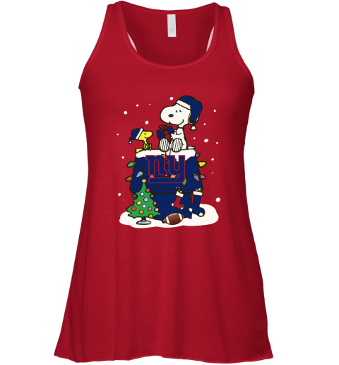 A Happy Christmas With New York Giants Snoopy Racerback Tank