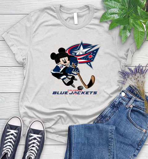 NHL Columbus Blue Jackets Mickey Mouse Disney Hockey T Shirt Women's T-Shirt