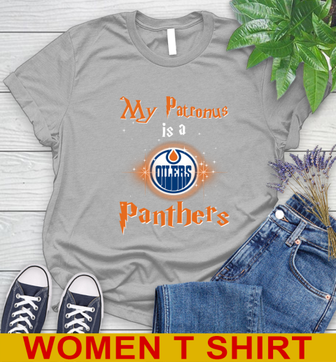 NHL Hockey Harry Potter My Patronus Is A Edmonton Oilers Women's T-Shirt 5