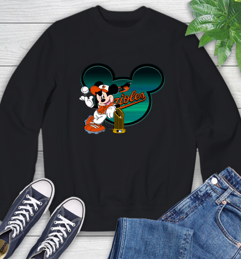 MLB Baltimore Orioles The Commissioner's Trophy Mickey Mouse Disney Sweatshirt 2