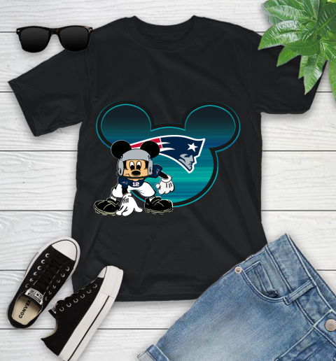 NFL New England Patriots Mickey Mouse Disney Football T Shirt Youth T-Shirt 2