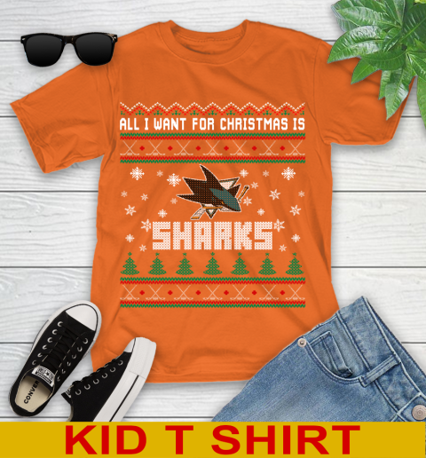 San Jose Sharks NHL Hockey All I Want For Christmas Is My Team Sports 104