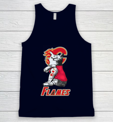 NHL My Cat Loves Calgary Flames Hockey Tank Top 2