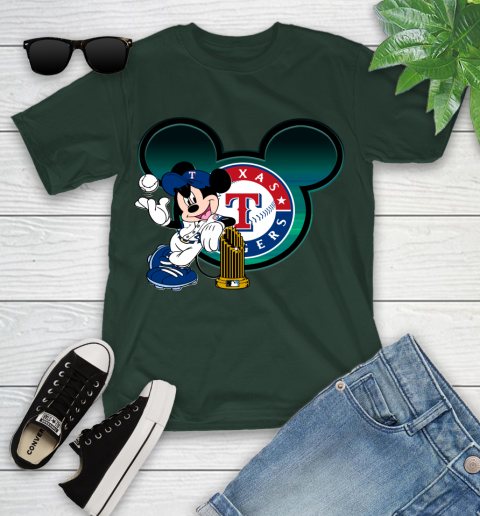 MLB Texas Rangers The Commissioner's Trophy Mickey Mouse Disney Youth T-Shirt 5