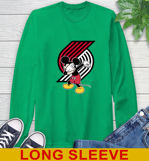 Portland Trail Blazers NBA Basketball Dabbing Mickey Disney Sports Long Sleeve T-Shirt 7
