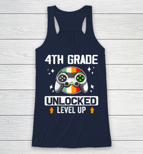 Next Level t shirts 4th Grade Unlocked Level Up Back To School Fourth Grade Gamer Racerback Tank 8