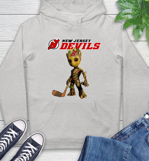 New Jersey Devils NHL Hockey Groot Marvel Guardians Of The Galaxy Hoodie