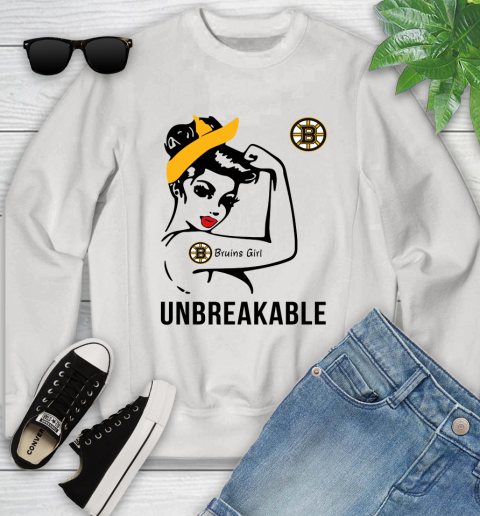 NHL Boston Bruins Girl Unbreakable Hockey Sports Youth Sweatshirt