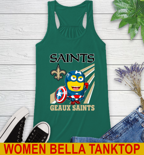 NFL Football New Orleans Saints Captain America Marvel Avengers Minion Shirt Racerback Tank 5