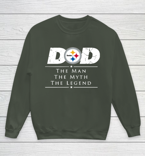 Pittsburgh Steelers NFL Football Dad The Man The Myth The Legend Youth Sweatshirt 8