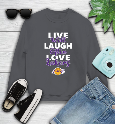 NBA Basketball Los Angeles Lakers Live Well Laugh Often Love Shirt Sweatshirt 6
