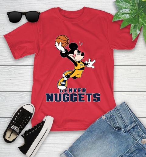 NBA Basketball Denver Nuggets Cheerful Mickey Mouse Shirt Youth T-Shirt 10