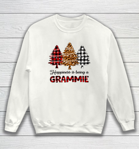 Happiness is being a Grammie Leopard plaid Christmas tree Sweatshirt