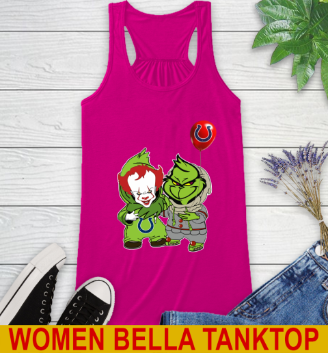 Indianapolis Colts Baby Pennywise Grinch Christmas NFL Football Racerback Tank 8
