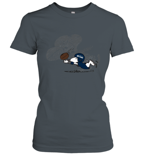 Seattle Seahawks Snoopy Plays The Football Game Women's T-Shirt