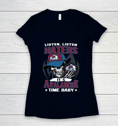 Listen Haters It is BLACKHAWKS Time Baby NHL Women's V-Neck T-Shirt 2
