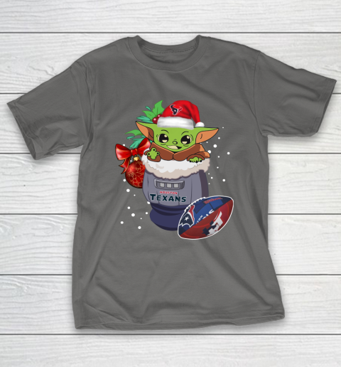 Houston Texans Christmas Baby Yoda Star Wars Funny Happy NFL T-Shirt 9