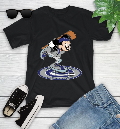NHL Hockey Vancouver Canucks Cheerful Mickey Disney Shirt Youth T-Shirt