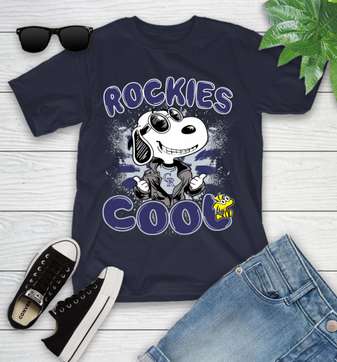 MLB Baseball Colorado Rockies Cool Snoopy Shirt Youth T-Shirt 2