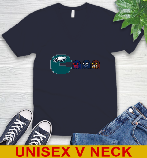 Philadelphia Eagles NFL Football Pac Man Champion V-Neck T-Shirt 4 Philadelphia Eagles NFL Football Pac Man Champion V-Neck T-Shirt - Image 4