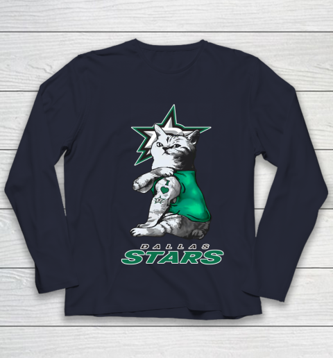 NHL My Cat Loves Dallas Stars Hockey Youth Long Sleeve - Image 3