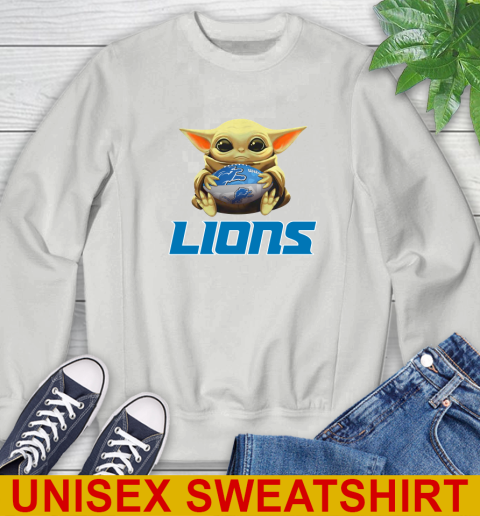 NFL Football Detroit Lions Baby Yoda Star Wars Shirt Sweatshirt 5