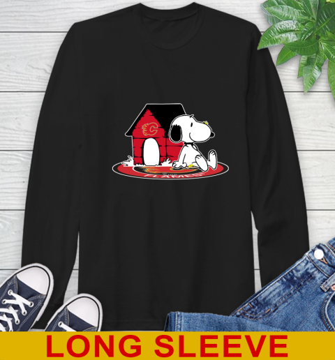 NHL Hockey Calgary Flames Snoopy The Peanuts Movie Shirt Long Sleeve T-Shirt 2
