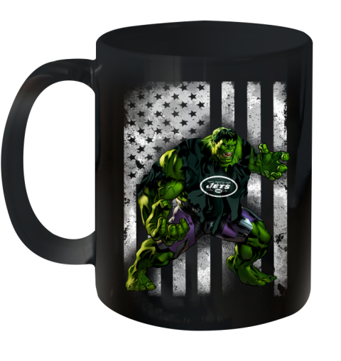 New York Jets Hulk Marvel Avengers NFL Football American Flag Ceramic Mug 11oz