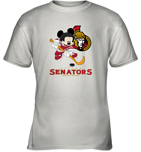 NHL Hockey Mickey Mouse Team Ottawa Senators Youth T-Shirt