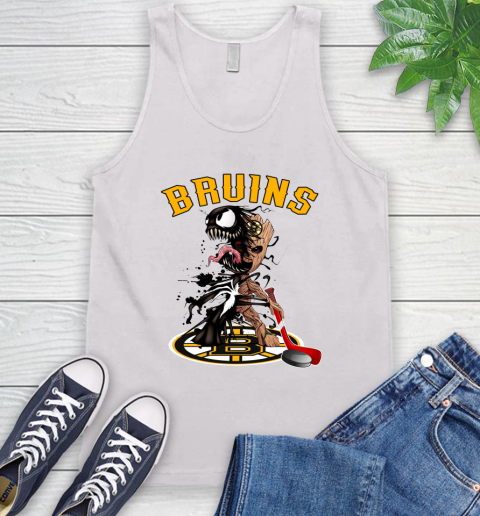 NHL Boston Bruins Hockey Venom Groot Guardians Of The Galaxy Tank Top
