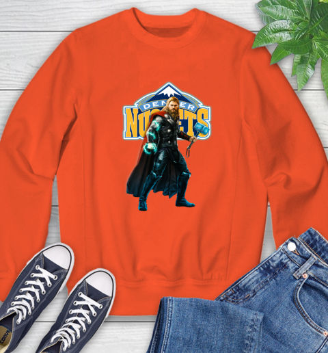 NBA Thor Avengers Endgame Basketball Denver Nuggets Sweatshirt 4