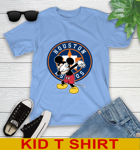 Houston Astros MLB Baseball Dabbing Mickey Disney Sports Youth T-Shirt 11