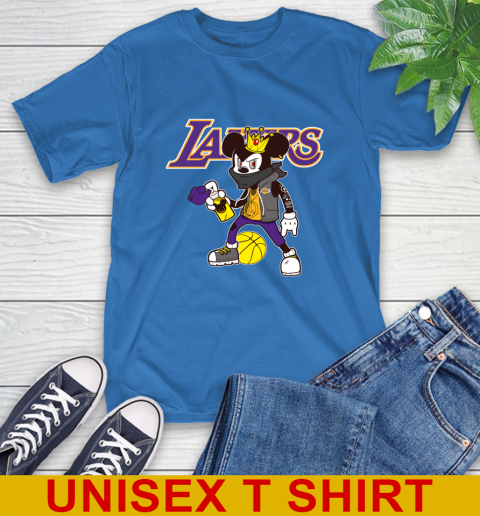 Los Angeles Lakers NBA Basketball Mickey Peace Sign Sports T-Shirt 9