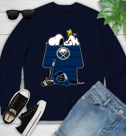 Buffalo Sabres Ice Hockey Snoopy And Woodstock NHL Youth Hoodie 
